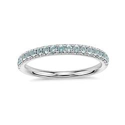 Erstellter Edelstein runder facettierter blauer Topas Cz Ring – 92,5 Sterling Silber Ring Himmelblau Blauer Topas Cz Edelsteine Ringe – Hochzeitsschmuck Geschenk für Kindertag von Vml Jewellers