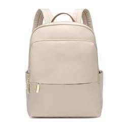 Vmokki Damen 14 Zoll Laptop Rucksack Wasserabweisend Anti Diebstahl Elegant Tagesrucksack für Arbeit Schule Reise Uni Rucksäcke Arbeitsrucksack Frauen Business (Beige) von Vmokki