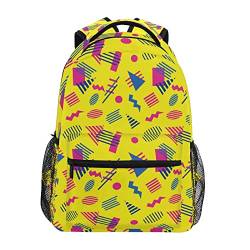 Gelbes Unregelmäßiges Geometrisches Muster Schülerrucksack Studentenrucksack Kinderrucksack Büchertasche für die Reise Mädchen Jungs von Vnurnrn