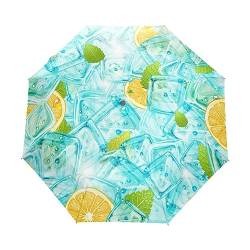 Schöne Kühle Limonade EIS Regenschirm Taschenschirm Kinder Jungen Mädchen UV-Schutz Auf-Zu Automatik Umbrella Verstärkt Winddichte Zusammenklappbar von Vnurnrn