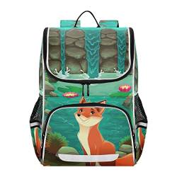 Vnurnrn Der Kleine Fuchs Kinderrucksack Schulter Rucksack für Jungen Mädchen Bookbag Laptop Büchertasche Rucksäcke Für Schule von Vnurnrn