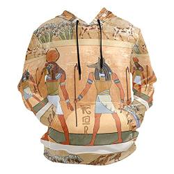 Vnurnrn Kunst Altes Ägypten Leben Kapuzenpullover Sport Kapuzenpulli Herren Pullover 3D Druck Hoodie Sweatshirt Kapuzenjacke für Mädchen Jungen von Vnurnrn