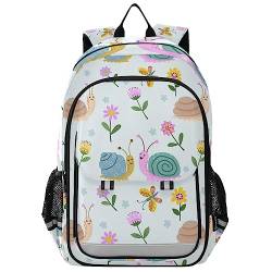 Vnurnrn Pflanzenblüte Kleine Schnecke Schulter Rucksack Schulrucksack Jungen Mädchen Kinder Reflektierender Laptop Rucksäcke Kinderrucksack Für Schule von Vnurnrn