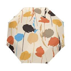 Zeichnung Kunst Der Gelben Blätter Regenschirm Taschenschirm Kinder Jungen Mädchen UV-Schutz Auf-Zu Automatik Umbrella Verstärkt Winddichte Zusammenklappbar von Vnurnrn