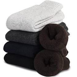 VoJoPi 5 Paar Thermosocken Herren, Winter Warme Socken mit Dicke Frotteesohle, Anti Schweiß, Thermo Effekt, Größe 39-45 von VoJoPi