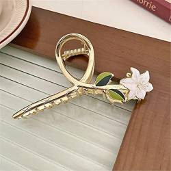 Krallenclips, Haarkrallen, Haifischclips, Blatt Perle Glocke Orchidee Blume Quaste Haarnadel Mädchen Zurück Kopf Fang Clip Haar Hai Clip Haar Zubehör Weiblich 2 (Color : 3) von VoOqo