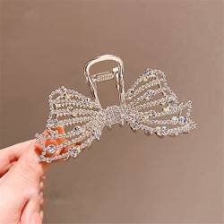 Krallenclips, Haarkrallen, Haifischclips, Glänzende Strass Perle Schleife Haarnadel Big Grab Clip Koreanische Damen Mädchen Kopfbedeckung Haar Greifen Hai Clip Haar Zubehör (Color : TS5222 1) von VoOqo