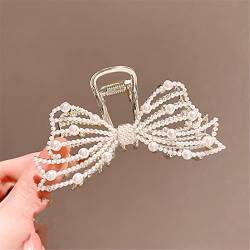 Krallenclips, Haarkrallen, Haifischclips, Glänzende Strass Perle Schleife Haarnadel Big Grab Clip Koreanische Damen Mädchen Kopfbedeckung Haar Greifen Hai Clip Haar Zubehör (Color : TS5222 2) von VoOqo