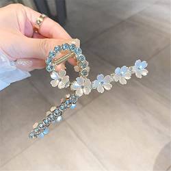 Krallenclips, Haarkrallen, Haifischclips, Koreanische Elegante Diamant Perle Blume Metall Haar Clip Haar Klaue for Frauen Greifen Clips Shark Clip Haarnadel Kopfbedeckung 3 (Color : 2) von VoOqo