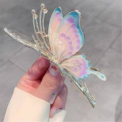 Krallenclips, Haarkrallen, Haifischclips, Koreanische Haar Klaue Farbe Bernstein Schmetterling Haar Clip Frauen Strass Exquisite Haarnadel Shark Clip Haar Zubehör 3 (Color : 3) von VoOqo