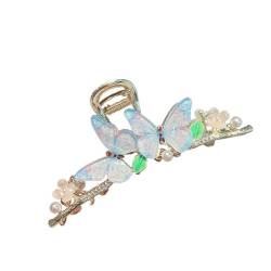 Krallenclips, Haarkrallen, Haifischclips, Koreanische Haar Klaue Farbe Bernstein Schmetterling Haar Clip Frauen Strass Exquisite Haarnadel Shark Clip Haar Zubehör 3 (Color : 8) von VoOqo