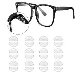 Voarge 24 Stück Klebstoff Augen Brille Nasen Pads, D Form Stick auf Anti-Rutsch Weiche Silikon, Rutschfeste Selbstklebende Nasenpads, brillenpads Silikon Ovale 15 mm (Weiß) von Voarge