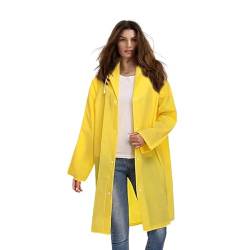 Voarge Eva Regenjacke Regenmantel für Erwachsene, für Damen und Herren Regenbekleidung Regencape Regenjacke Wasserdicht für Wandern Radfahren (L, Gelb) von Voarge
