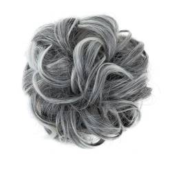 Voarge Natürliche Haarknoten Unordentliche Synthetische Haarverlängerung Natürliche Gepflückte Dicke Haargummis Für Frauen Zubehör Fake Pferdeschwanz (1B/171T60) von Voarge
