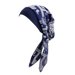 Vobozeany Kopfbedeckung Chemo Kopftuch für Damen Elastic Turban Muslimisches Bandana Schal Hut Bonnet Kopftücher für krebs Haarverlust von Vobozeany
