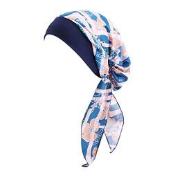 Vobozeany Kopfbedeckung Chemo Kopftuch für Damen Elastic Turban Muslimisches Bandana Schal Hut Bonnet Kopftücher für krebs Haarverlust von Vobozeany