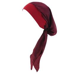 Vobozeany Kopftuch Turban Damen Elegante Elastic Headwrap Bandana kopfbedeckung Slouch Mütze Für Chemo Haarausfall von Vobozeany