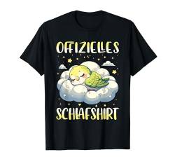 Offizielles Schlafshirt Wellensittich Schlafanzug & Schlafen T-Shirt von Vogel Tier Pyjama Geschenk Damen Herren Kinder