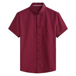 Vogrtcc PlMen's Shirt Kurzarm Business Lose Freizeithemd, rot, 6XL von Vogrtcc