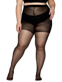 Vogue Curvy 20 Den Transparente Strumpfhose Grosse Grössen/Plus Size Matt, 1 Paar, Schwarz Gr. 44-48 von Vogue