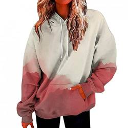 Damen Frauen Teenager Mädchen Oversize Kapuzenpullover Cool Langarm Pulli Pullover Sweatshirt Sport Hoodies Top Promise Langarmshirt Boyfriend Streetwear Herbst Winter Freizeit Kapuze von Vohiko