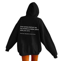 Vohiko Kapuzenpullover Damen Hoodie Oversize Sweatshirt mit Backprint Tops Pulli Sportshirt Langarmshirt Streetwear Oberteile Teenager Mädchen von Vohiko