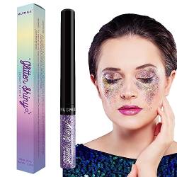 Schimmernder Glitzer-Lidschatten - Pearl Liquid Eyeliner Augenschönheitsprodukt,Tragbares funkelndes und schimmerndes Augen-Make-up, Glitzer-Gel-Lidschatten-Flüssigkeit für Frauen und Mädchen Voihamy von Voihamy