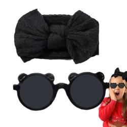 Voihamy Baby-Stirnbänder mit Schleifen,Stirnband-Schleifen für Baby-Mädchen - Baby-Stirnbänder und Brillen-Set | Baby-Mädchen-Schleifen-Stirnband-Sonnenbrillen-Set, niedliche von Voihamy