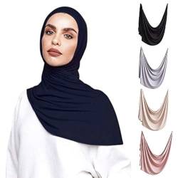 Voile Chic Vorgenähter Instant-Hijab-Kopftuch aus Premium-Jersey – Marineblau von Voile Chic