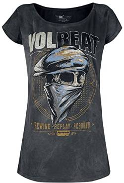 Volbeat Bandana Skull Frauen T-Shirt grau XXL 100% Baumwolle Band-Merch, Bands von Volbeat