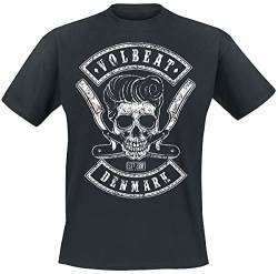 Volbeat Denmark Skull Männer T-Shirt schwarz S 100% Baumwolle Band-Merch, Bands, Totenköpfe von Volbeat