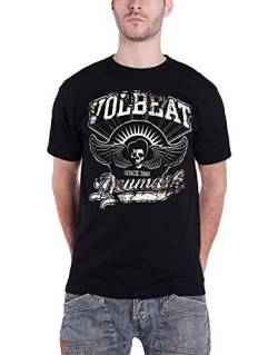 Volbeat Herren Rise from Denmark T-Shirt, Schwarz (Black), (Herstellergröße: Medium) von Volbeat