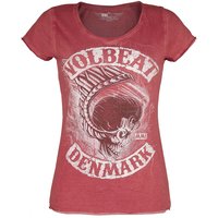 Volbeat T-Shirt - Denmark - S bis 4XL - für Damen - Größe S - rot  - EMP exklusives Merchandise! von Volbeat