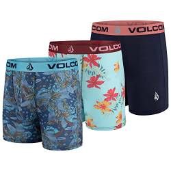 Volcom Herren-Boxershorts, 3er-Pack, Poly-Spandex, Performance-Boxershorts, Unterwäsche, Mehrfarbig / Hellblau/Marineblau, Large von Volcom