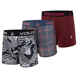 Volcom Herren Boxershorts 3er-Pack Poly Spandex Performance Boxershorts Unterwäsche, Mehrfarbig/Kastanienbraun/Schwarz, X-Large von Volcom