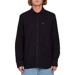 Volcom Herren Caden Solid Langarm-Shirt mit Knopfleiste Hemd mit Button-Down-Kragen, schwarz, Klein von Volcom