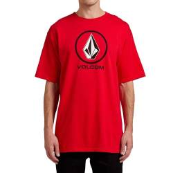 Volcom Herren Crisp Stone Kurzarm T-Shirt, rot, Mittel von Volcom