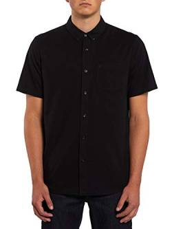 Volcom Herren Everett Oxford Kurzarmhemd Hemd mit Button-Down-Kragen, New Black, Klein von Volcom
