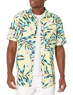 Volcom Herren Tropical Hideout Ss Hemd mit Button-Down-Kragen, Glimmer Yellow, Klein von Volcom