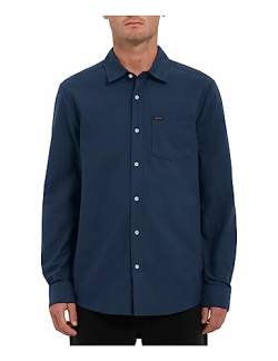 Volcom Herren Veeco Oxford Langarm Button-Down-Shirt, Marineblau, M von Volcom
