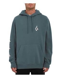 Volcom Men's Iconic Stone Dark Slate Long Sleeve Pullover Hoodie L von Volcom