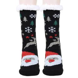 Volicph Damen Winter Rutschfeste Socken Stoppersocken Flauschige Extra Weit Lang Dicke Kuschelsocken Bodensocken Hüttensocken Wintersocken von Volicph