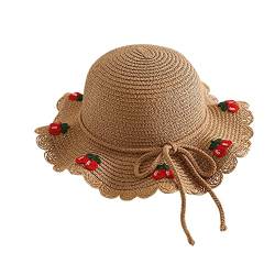 Volicph Mädchen Kinderstrohhut Mädchen Sommer Sonnenhut weich Stroh Hut Strand Sonnenschutz Hut Mädchen Reise Sonnenhut Baby Sommer Strohhut von Volicph