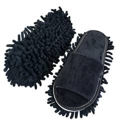 Volicph Putz-Hausschuhe mit Reinigender Abnehmbare Hausschuhe Mikrofaser-Sohle Bodenreinigung Slippers Staubtuch Hausschuhe Mop-Schuhe Putzschuhe, 43-44 EU von Volicph