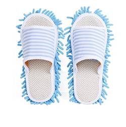 Volicph Putz-Hausschuhe mit Reinigender Abnehmbare Hausschuhe Mikrofaser-Sohle Bodenreinigung Slippers Staubtuch Hausschuhe Mop-Schuhe Putzschuhe von Volicph