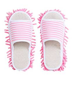 Volicph Putz-Hausschuhe mit Reinigender Abnehmbare Hausschuhe Mikrofaser-Sohle Bodenreinigung Slippers Staubtuch Hausschuhe Mop-Schuhe Putzschuhe von Volicph