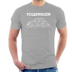 Volkswagen Beetle White Technical Diagram Men's T-Shirt von Volkswagen