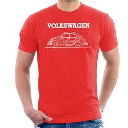 Volkswagen Beetle White Technical Diagram Men's T-Shirt von Volkswagen
