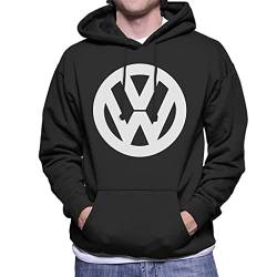 Volkswagen White VW Logo Classic Retro Men's Hooded Sweatshirt von Volkswagen