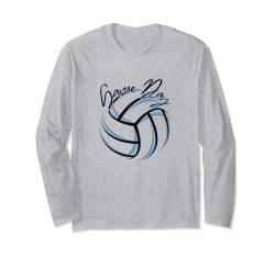 Spieltag der Volleyballmannschaft für Eltern, Baby Blue & Black Splatter Langarmshirt von Volleyball Apparel Graphics Co
